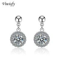 viwisfy water drop crystal stud earrings jewelry wedding solid 925 sterling silver earrings for woman vw21085