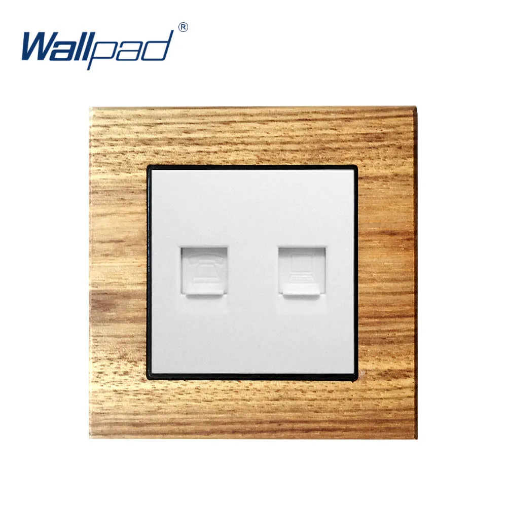 Компьютерная и телефонная розетка Ethernet RJ45 CAT6 Wallpad роскошная деревянная панель
