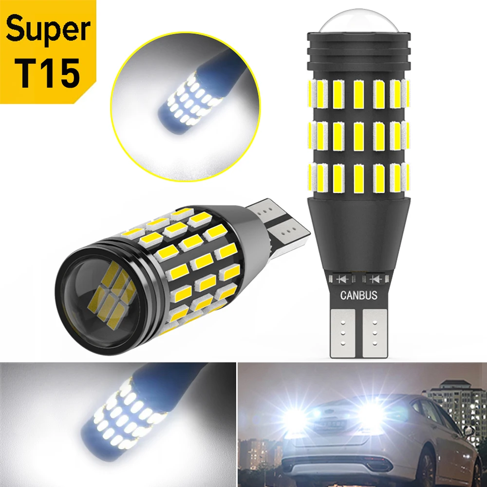 2x T15 W16W 921 светодиодный Canbus Светодиодная Лампочка лампы резервные фары заднего