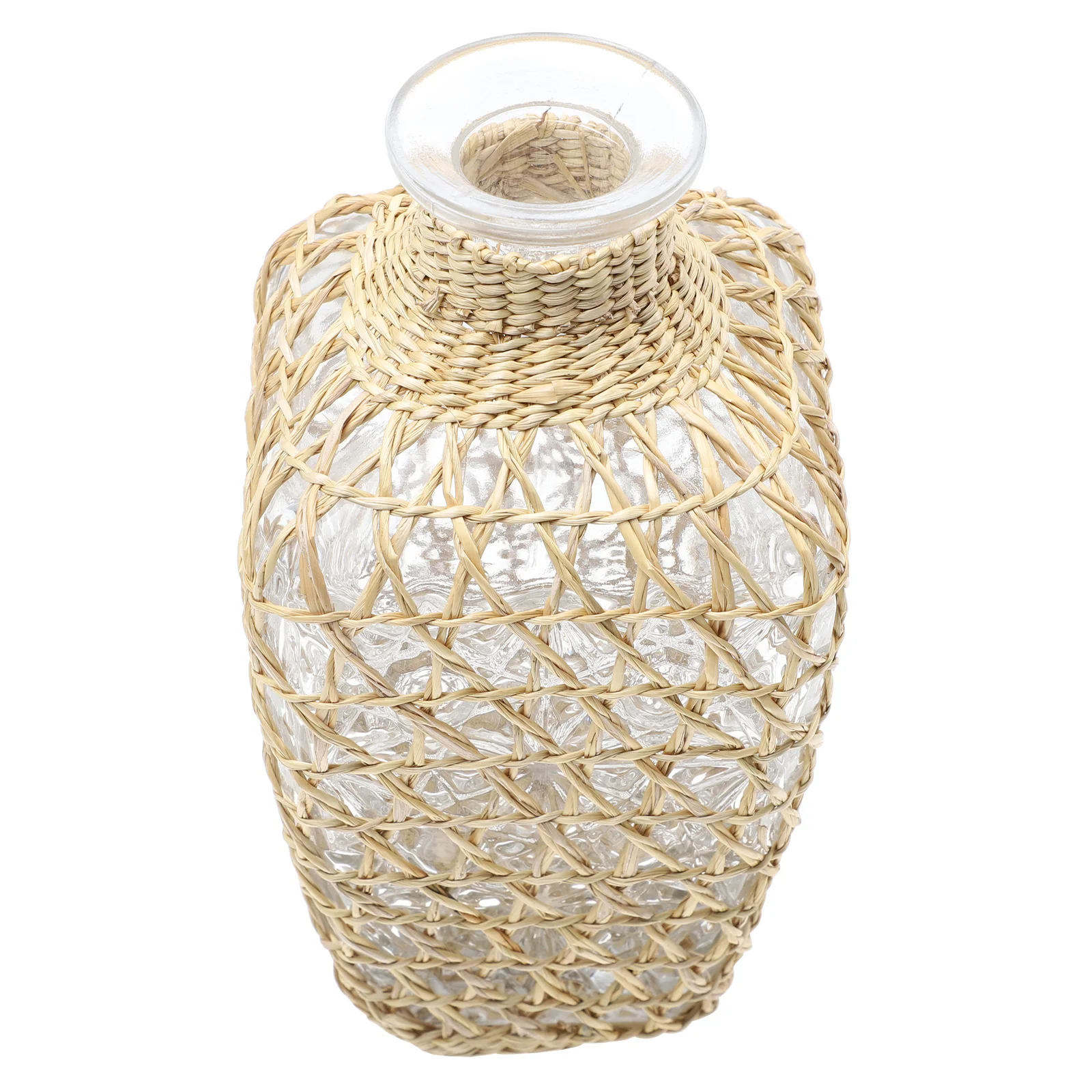 

1 шт. креативная стеклянная ваза, плетеная ваза, Цветочный контейнер, настольный декор