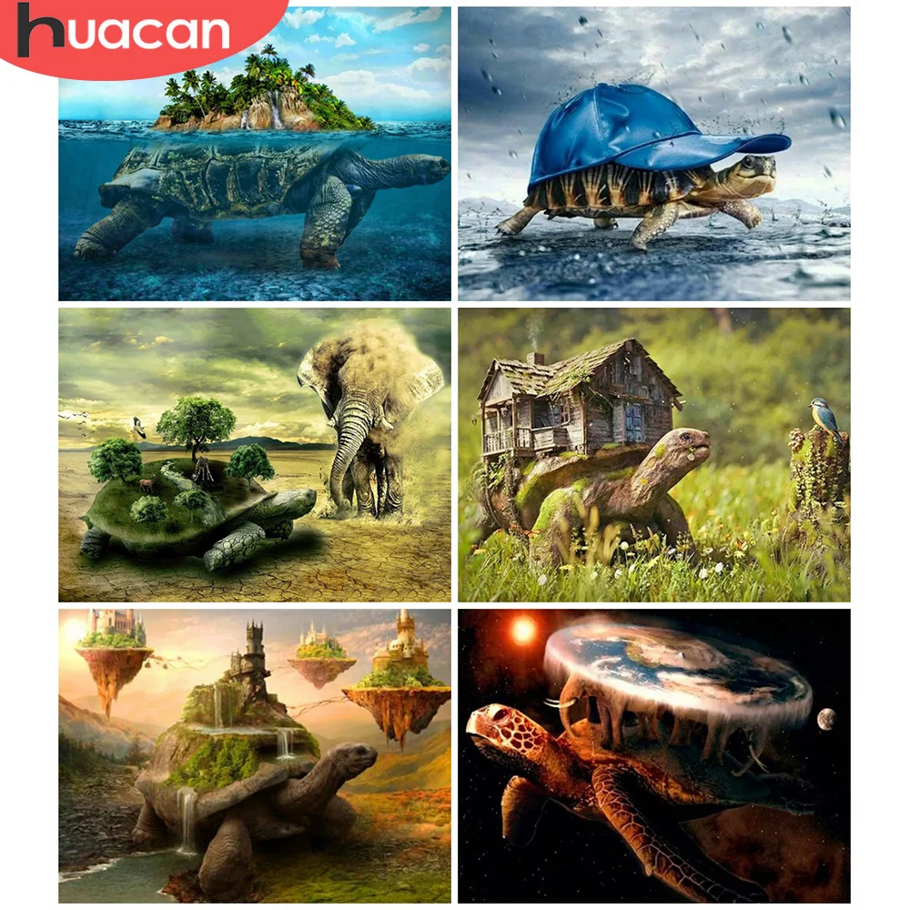 HUACAN картины Бриллиантовая мозаика натюрморт черепаха Алмазная картина животное