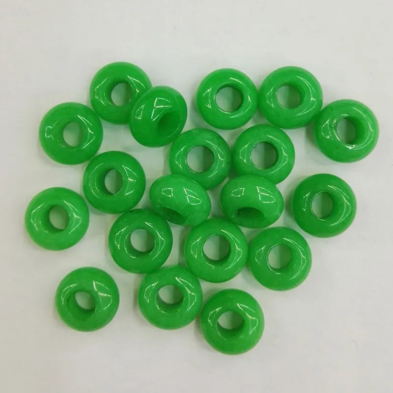 Модные 50 шт./лот натуральные камни круглый малайский нефрит 14x8 мм большие бусины