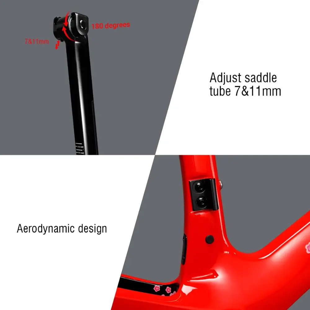 

Super Light Carbon Road Frame AERO Disc Carbon Road Frame with BB86 for Road Bicycles Max tire size 700C*28C