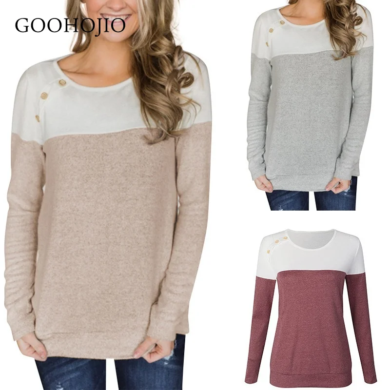 

GOOHOJIO 2021 New Spring Autumn Oversized Women Long Sleeve T-Shirt for Women T-Shirts Casual Loose TShirts Women Fashionable