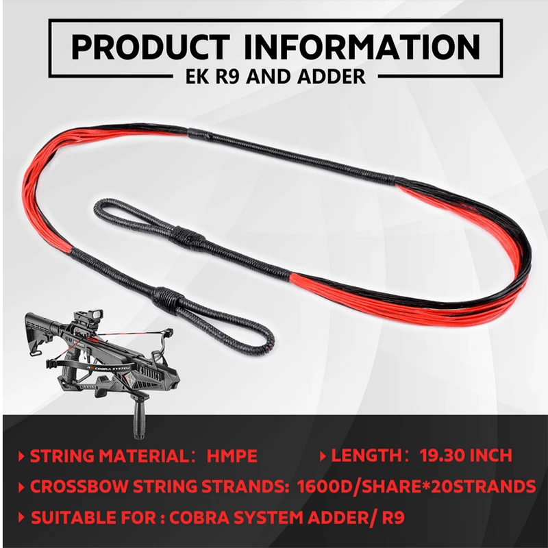1pcs 19.3" Bow String Replacement 0.025" 1600D 20 Strands Universal for Crossbow Cobra R9 & Adder Archery Accessories |