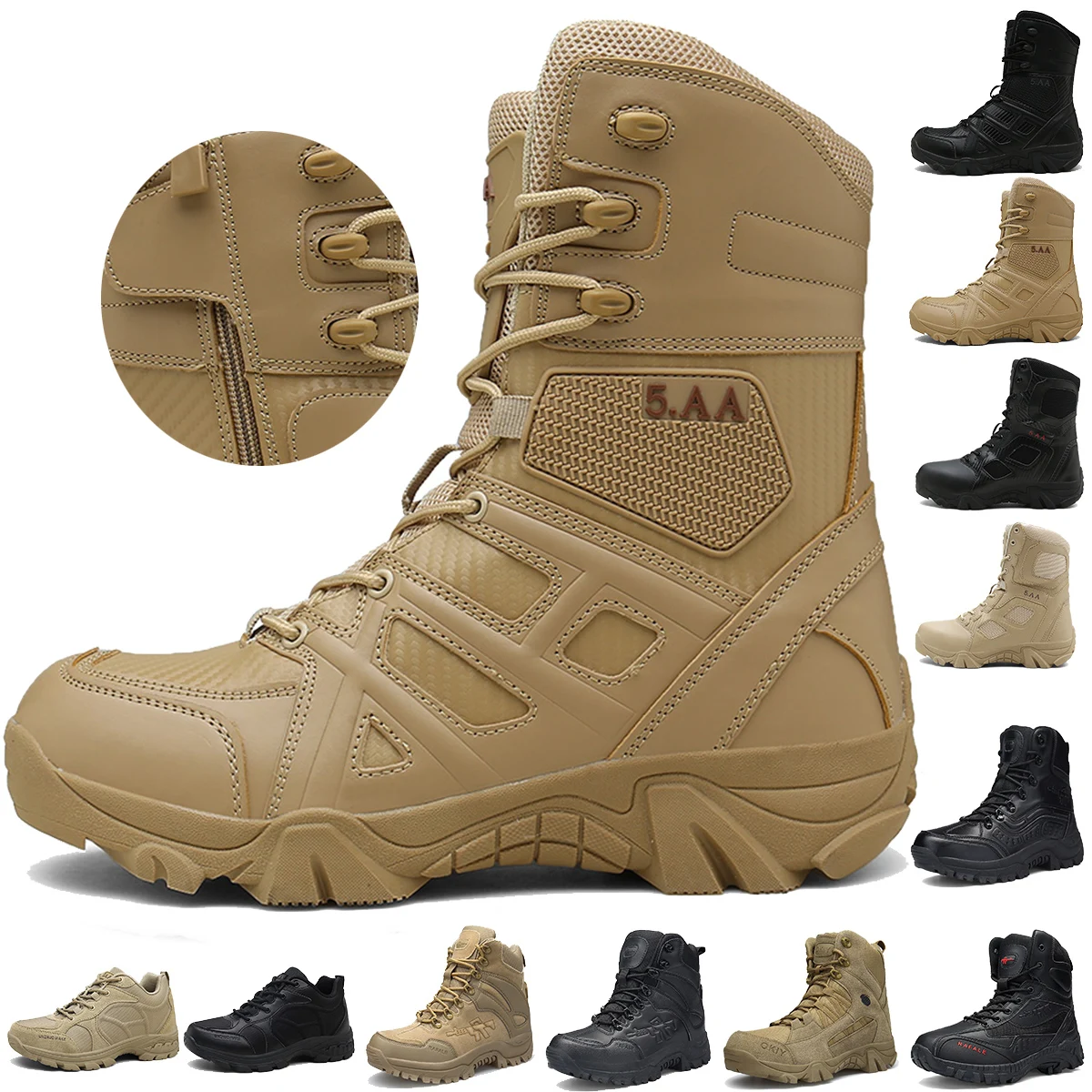 

Cungel Winter Autumn Men Military Boots Quality Special Tactical Desert Combat Ankle Boats Army Work Shoes Leather Snow Boots