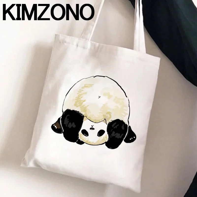 

Сумка для покупок Panda, женская сумка из хлопка для продуктов, шоппер, Джутовая сумка