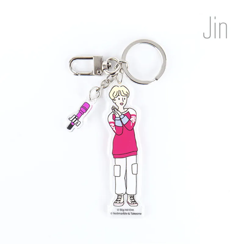 Bangtan мальчики мультфильм акриловый Jimin JIN SUGA JUNG KOOK Rap Monster стенд Рисунок Модель брелок для ключей сказать себя Декор J568