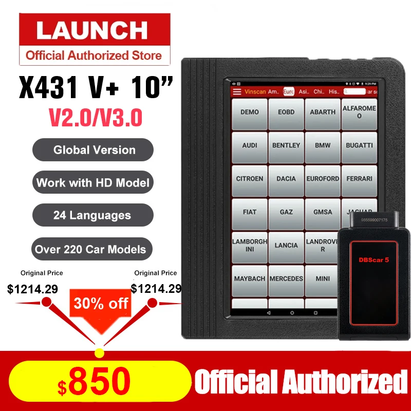 2018 Версия Launch X431 V plus + 10 &quotV4.0 OBD2 сканер диагностический кодирование ECU WIFI