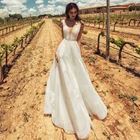 UZN мяч платье цвета слоновой кости свадебное платье с v-образным вырезом кружева аппликации; Robe De Mariage свадебные платья сексуальное платье без рукавов платье невесты с складками индивидуальный заказ