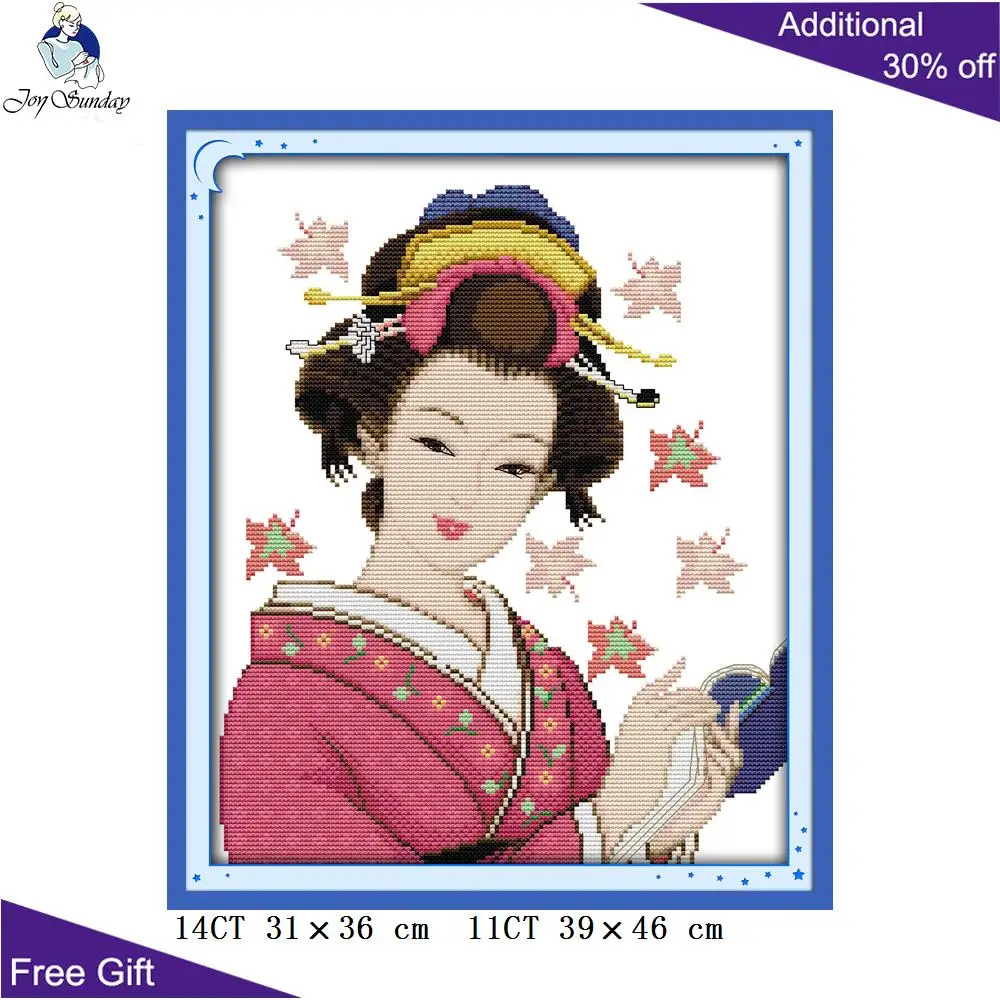 Японская Женская Вышивка Joy Sunday R346 R347 14CT 11CT наборы японских вышивок крестиком для