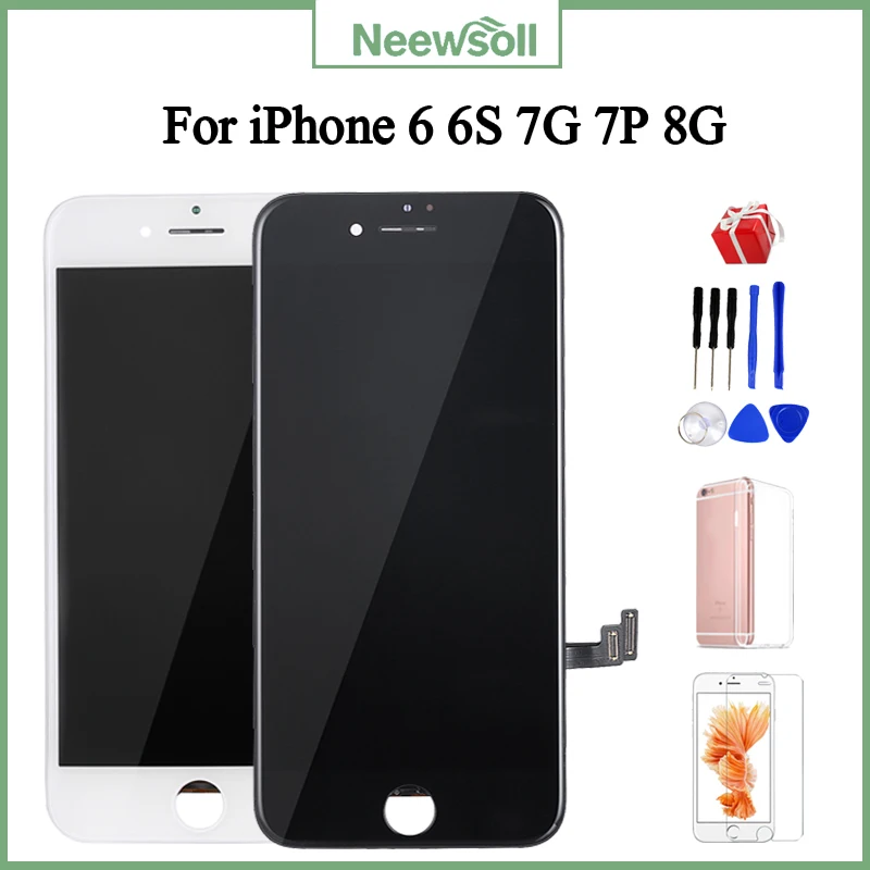 Класс AAA+ Дисплей для iphone 8 7 7G 4," Замена экрана с 3D сенсорным дисплеем для iphone 6 6S 7plus 8 ЖК-дисплей