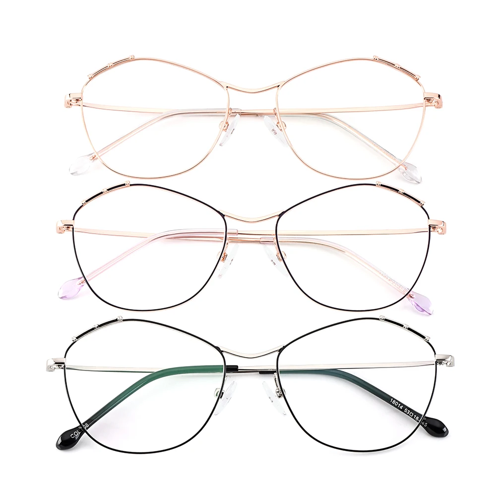 

CICCOLINI Fashion Metal alloy Women Glasses Frame Oval Myopia Prescription Eyeglasses Frames Non-Slip Flexible Legs MD18014