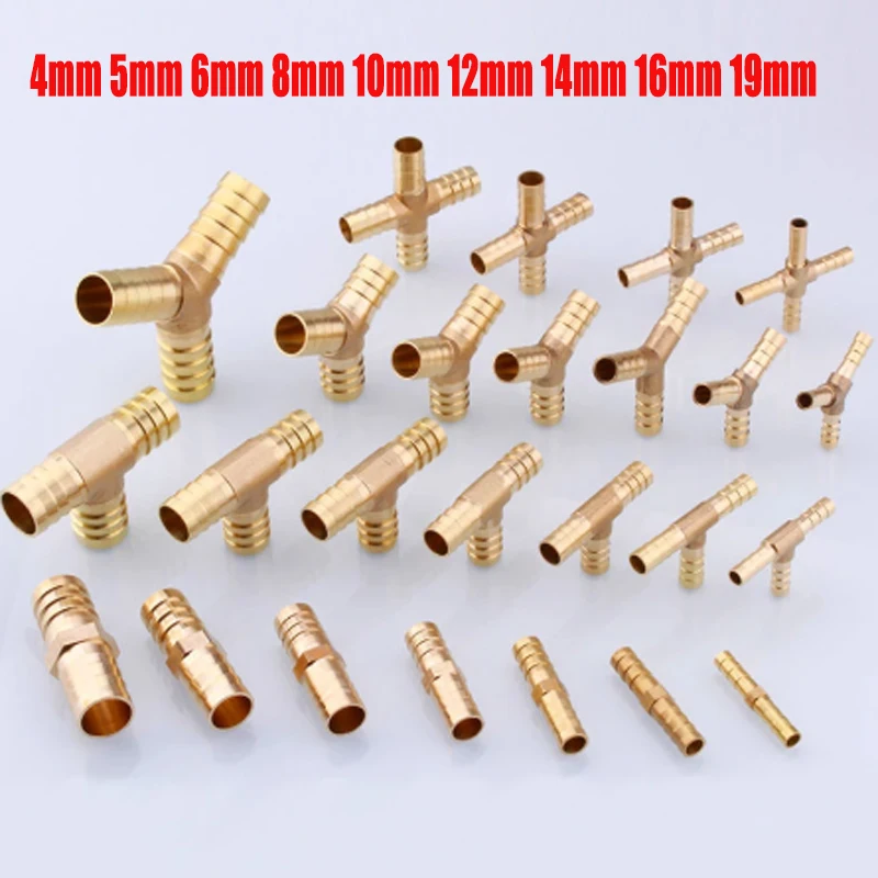 

Brass Fitting Copper Pagoda Connector Pipe Fittings 2 3 4 Way Straight/Tee/Y/Cross 4/5/6/8/10/12/14/16/19 mm For Gas/Water Tube