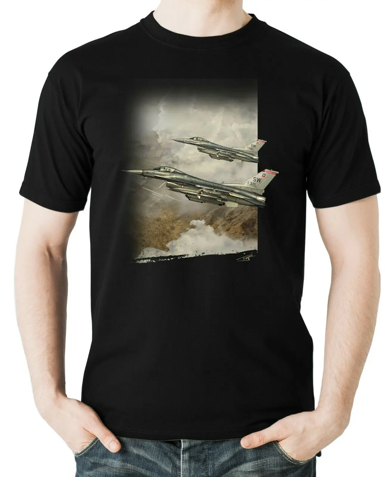 

US Air Force F16 Fighting Falcon Fighter Aviation Themed T-Shirt. Summer Cotton Short Sleeve O-Neck Mens T Shirt New S-3XL