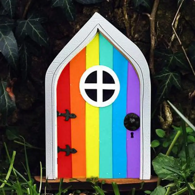 

3D Fairy Tale Handmade Wooden Door DIY Little Fairy Door Bedroom Interior Wall Decoration Garden Decorative Wooden Door