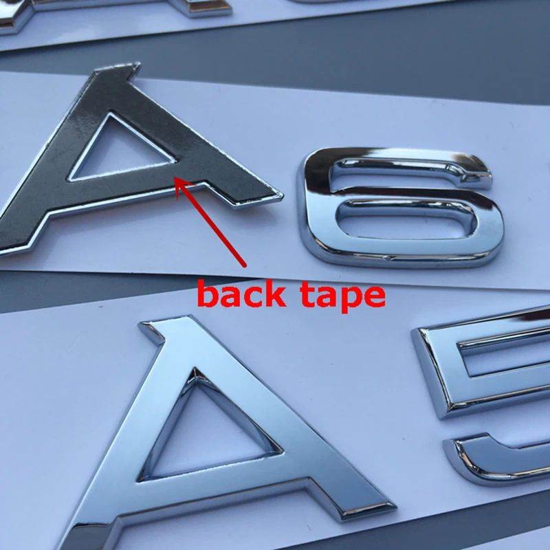 Черная хромированная эмблема для Audi 1 8 T 2 0 4 3 6 A3 A4 A5 A6L A7 A8L Q3 Q5 Q7 логотип наклейка на