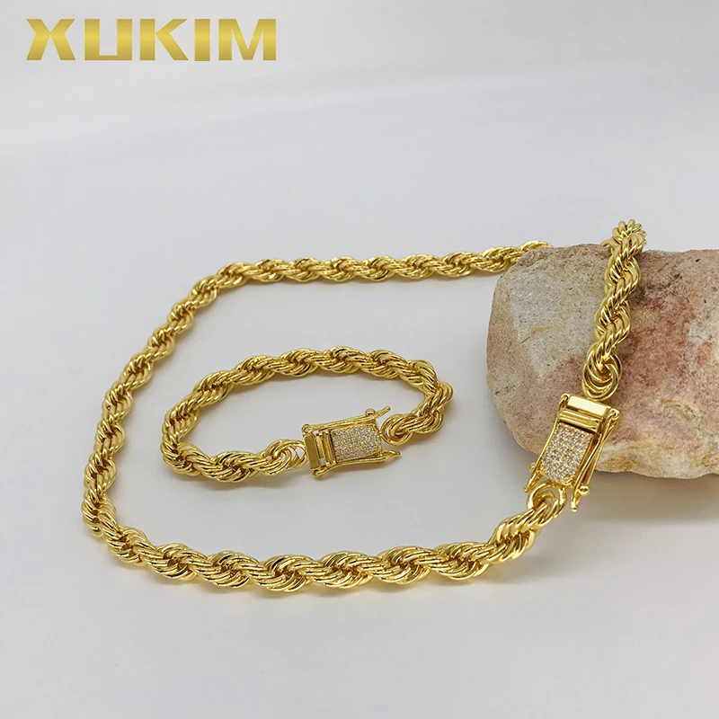 Xukim модные ювелирные изделия Cordell цепочка kejsarшироnk kejsarlank обновление 10 мм Рамка алмазная застежка золотая коробка застежка 7 мм веревка X01