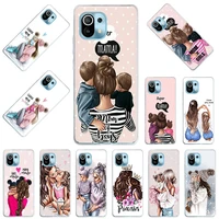 super mom baby girl boy phone case for xiaomi mi 11 ultra 10 10t pro 9t 9 se cc9pro note10 lite poco x3 m3 f2 x2 soft back cover