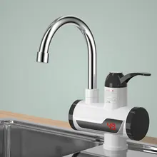 Upgrade Electric Water Heater with LED Temperature Display Leakage Protection EU Plug for Kitchen/Toilet Instant Faucet Heater