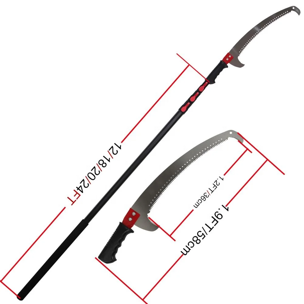 

Extentool 6 meters pole saw extension attachment branch cutting tools with 20FT spring button lock telescopic poles