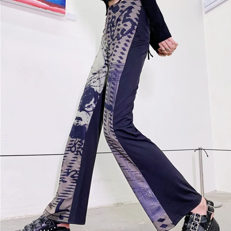 

Kimotimo Print Bandage Pants Women 2021 Summer Ins Hot Girl Slim Wei La Sweatpants Fashion Street All-match Clothes Cargo Pants