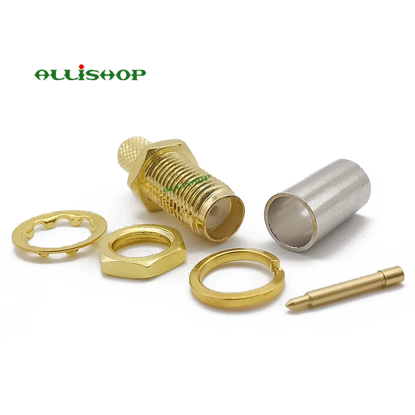 Коннектор RP SMA мама коннектор для обжима кабеля RG58 RG142 LMR195 RG400 прямой