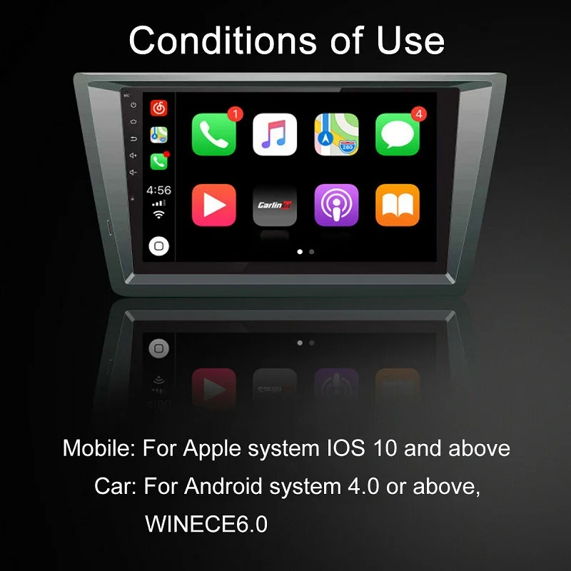 Беспроводной Смарт ссылка Apple CarPlay ключ для Android навигационный плеер мини USB Carplay