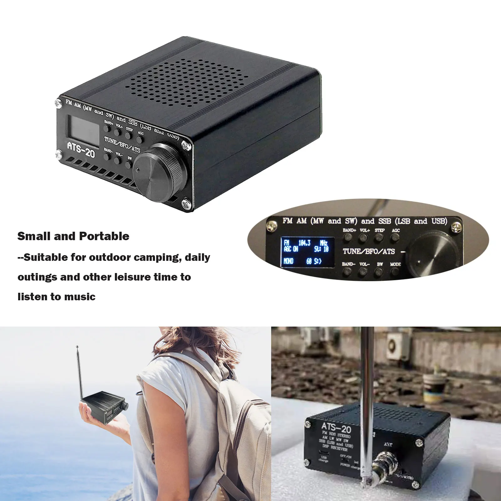ATS-20 Si4732 радиоприемник для всех диапазонов FM AM (MW &amp SW) SSB (LSB USB) предназначенный