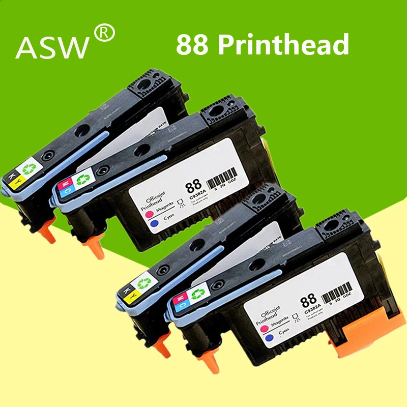 ASW 2 комплекта 4PK для Hp 88 печатающая головка HP C9381A C9382A PRO K550 K8600 K8500 K5300 K5400 L7380 L7580 L7590