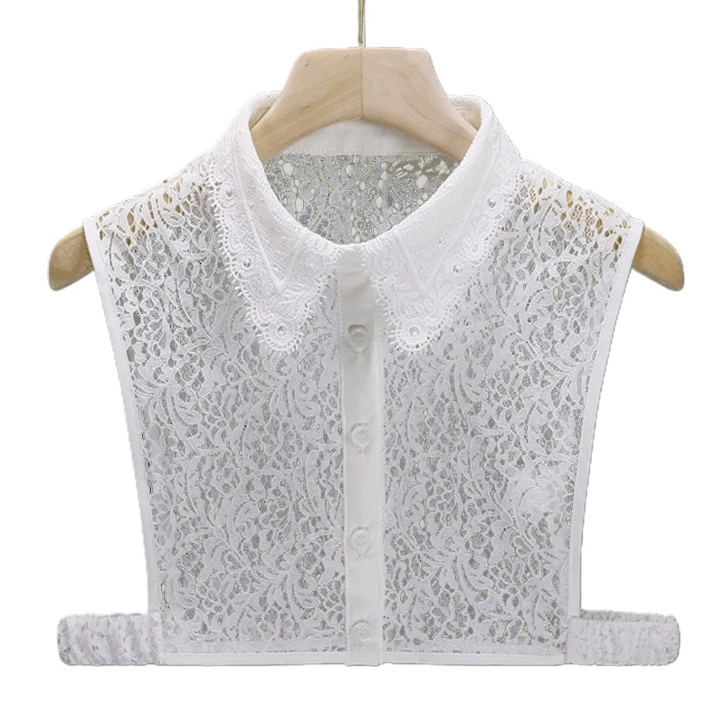 

Eyelash Floral Lace Lapel Fake Collar Embroidery Detachable Half Shirt Blouse
