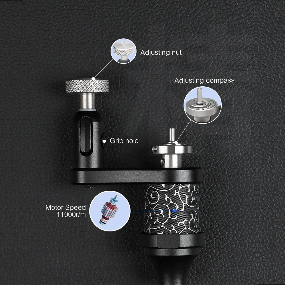 Машинка для тату-машинки с черным серебристым и красным мотором | Тату-машинки
