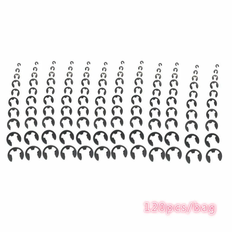

Bagged black steel E-type snap ring open washer, snap ring, snap ring split washer snap ring for shaft fastener 120pcs/ bag