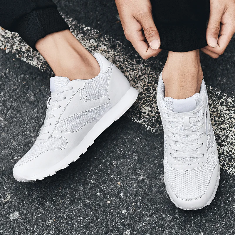 

Мужские спортивные кроссовки, повседневные, для бега, белые, черные