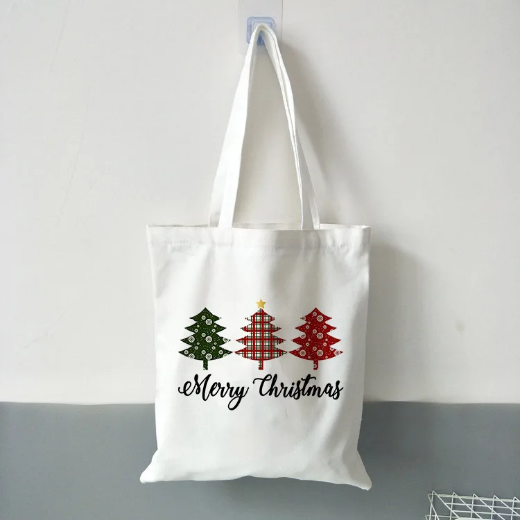 Merry Christmas сумка женская Холщовая Сумка повседневная тканевая сумка на плечо для девушек Женская рождественская Сумка Для Покупок Подарок на праздник