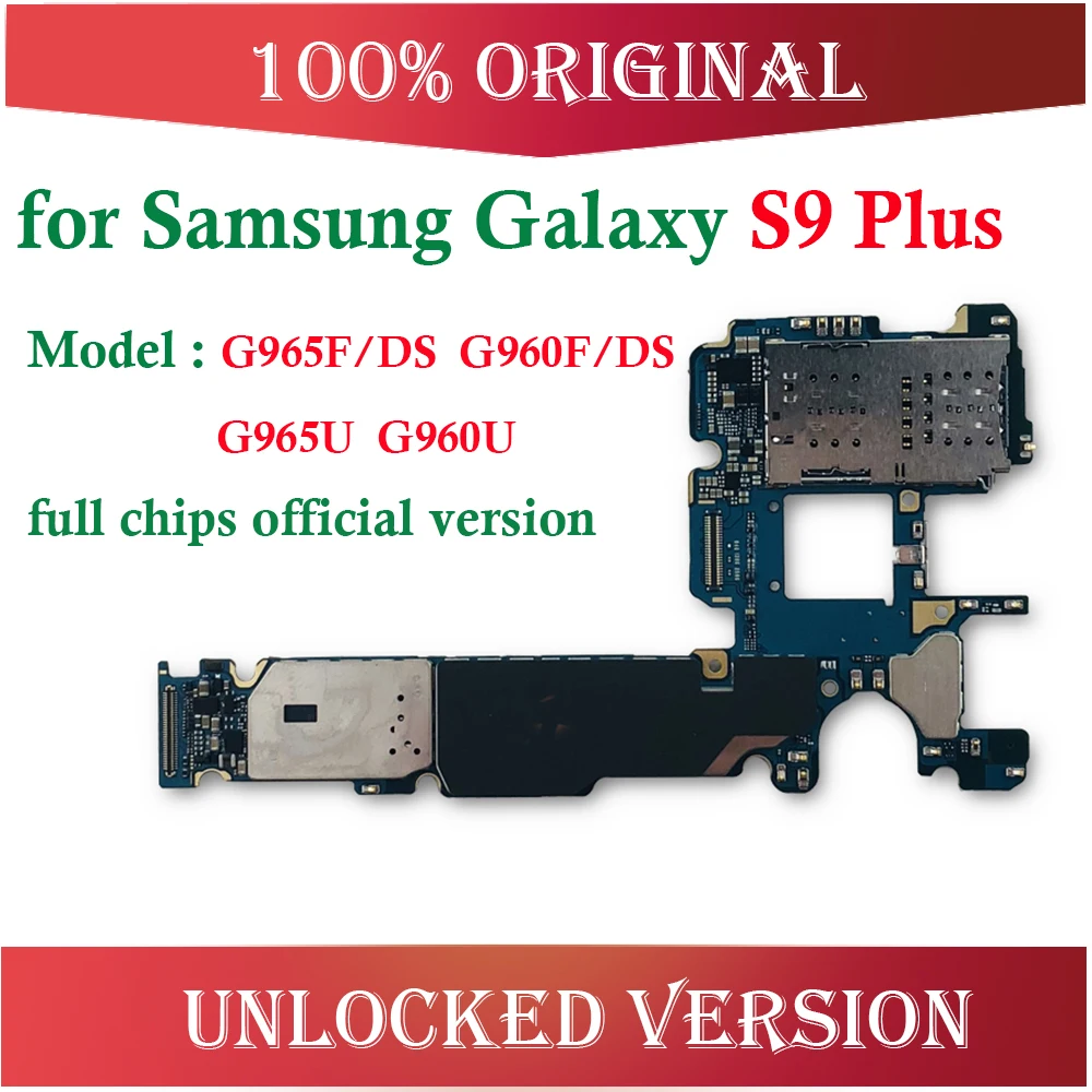 Оригинальная разблокированная материнская плата для samsung Galaxy S9 PLUS G965F G960F установка AOS логическая плата с чипом 6 ГБ ОЗУ 64 Гб ПЗУ