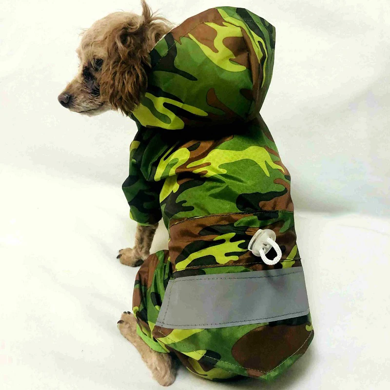 Pet small Dog Raincoat Waterproof Puppy Clothes Outdoor Coat Rain Jacket Reflective doggie Medium dog poncho Breathable mesh | Дом и сад