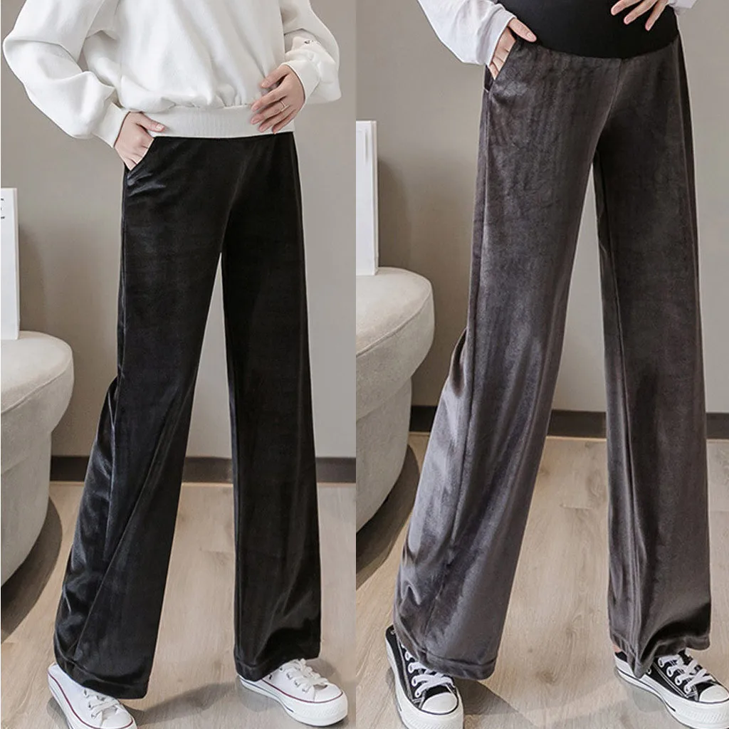 Брюки для беременных женские свободные штаны одноцветные с высокой талией