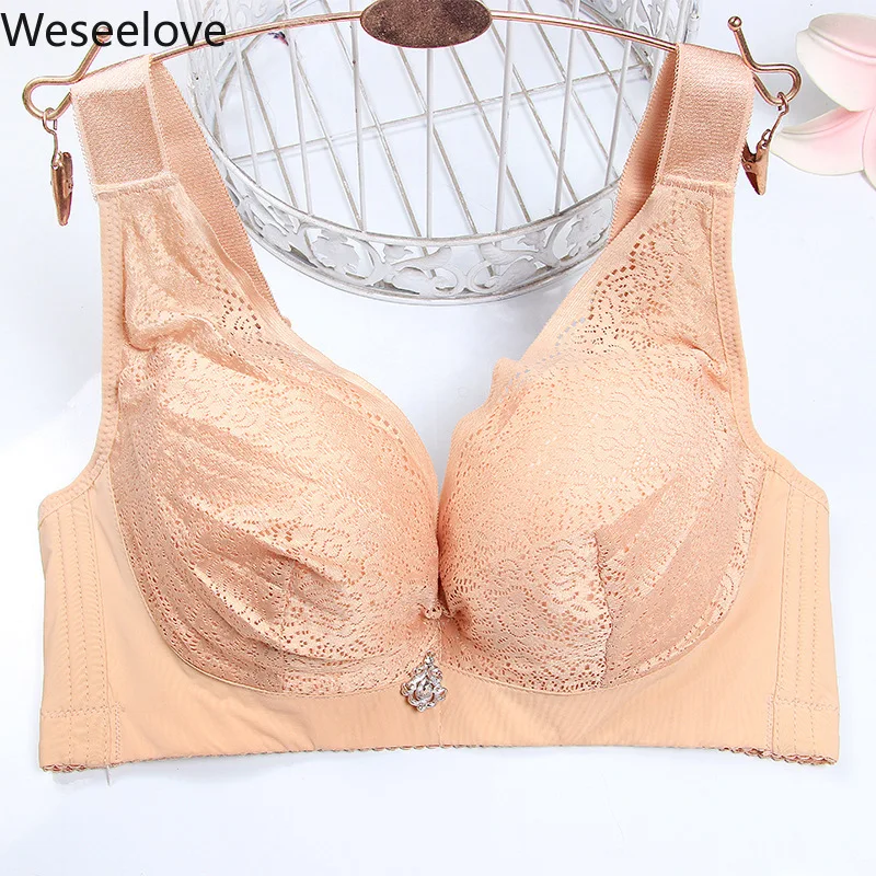 

Weseelove Lingerie Plus Size Bra Underwear Adjustable Woman Bras Seamless Bra Sexy Soutien Gorge Femme Gathering Bralette X37-2