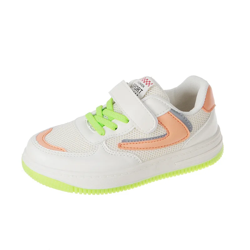 

2021 Fall All Match Flat Heel Kids Shoes Anti-slippery Boys Casual Shoes Patchwork Children Footwear Teens Girls Sneakers E03021