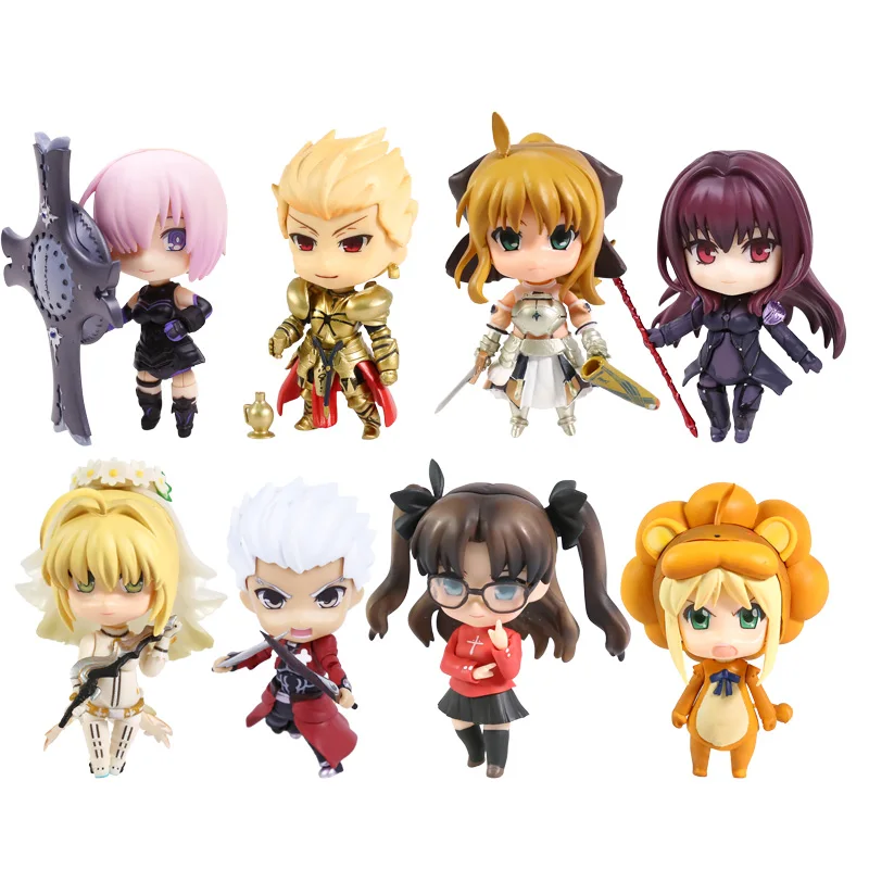 Фигурки героев фильма Fate/Stay Night Saber 77 50 387 Gilgamesh 410 Mash 664 Tohsaka Rin 409 Archer 486 милые игрушки