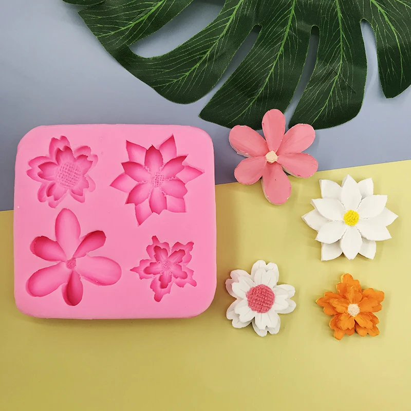 Daisy Flower Shape Silicone Mold Pastry Cupcake Chocolate Soap Candle Bakeware Mould Fondant Cake Sugarcraft Decoration Tool images - 6