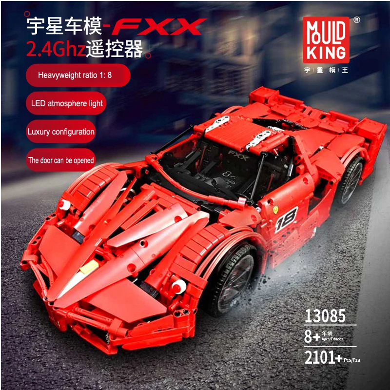 2101 шт Строительный блок Technic серии RC автомобиль Ferrari-FXX MOC-10559 Veneno Roadster с функцией