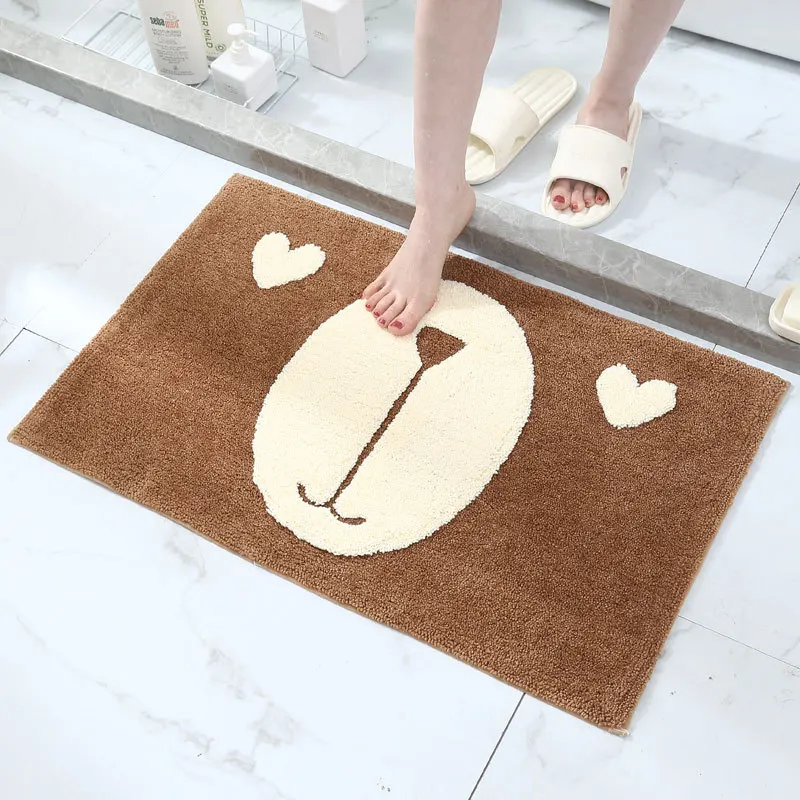 

Plush Bath Mat Anti-slip Absorbent Living Room Carpet Cartoon Bedroom Area Rug Washable Hallway Floor Mat Entrance Doormat