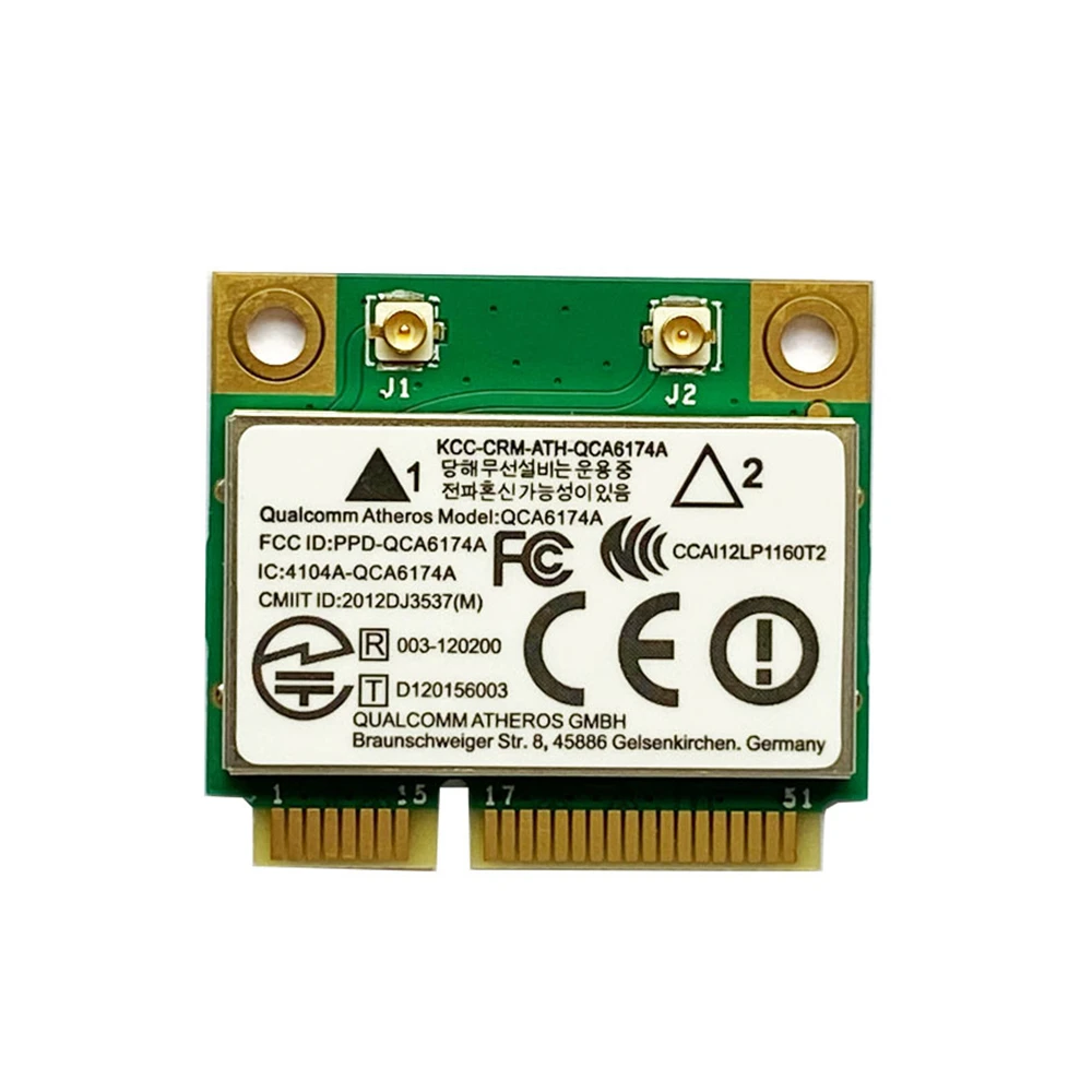 

For Atheros QCA6174 Mini PCIE 2.4G/5G 1200Mbps Dual Band Wifi Network Card 802.11AC Wireless Adapter+Bluetooth-Compatible 4.1