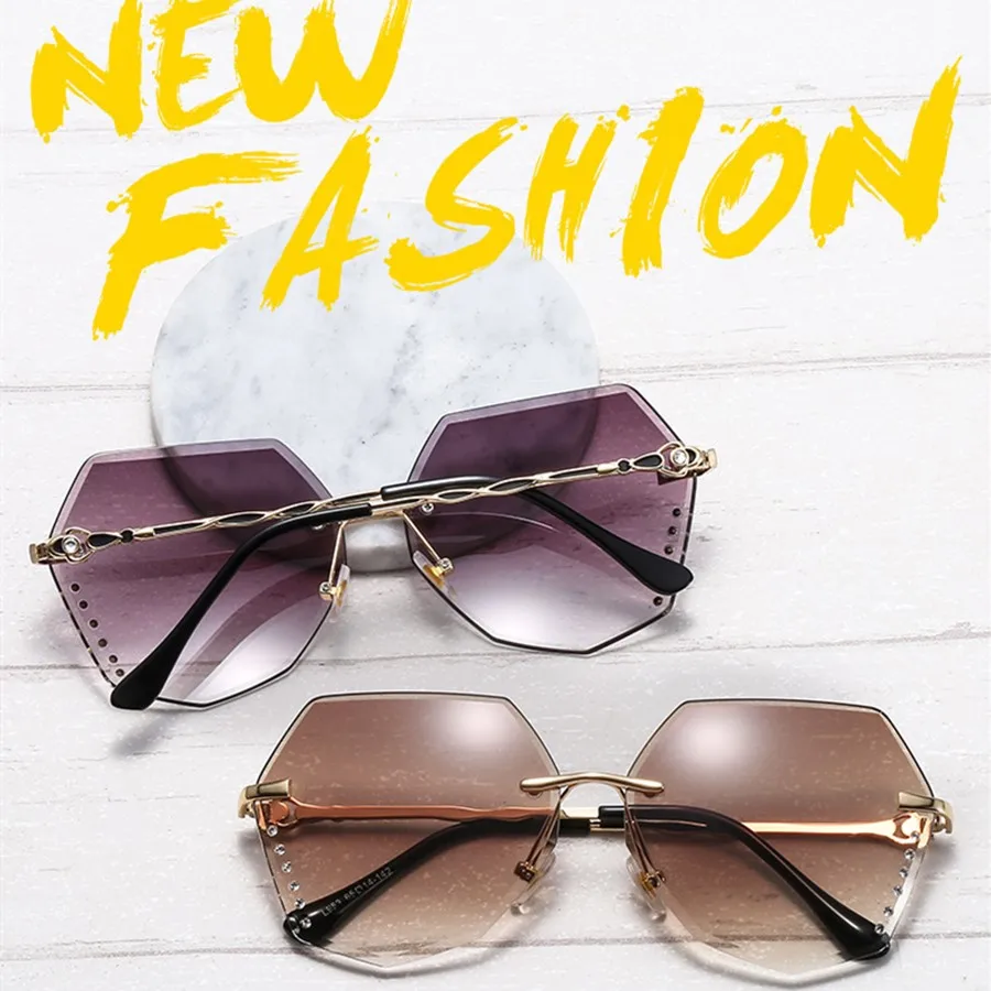 Нестандартные линзы океана Солнцезащитные очки женские модные 2020 винтажные