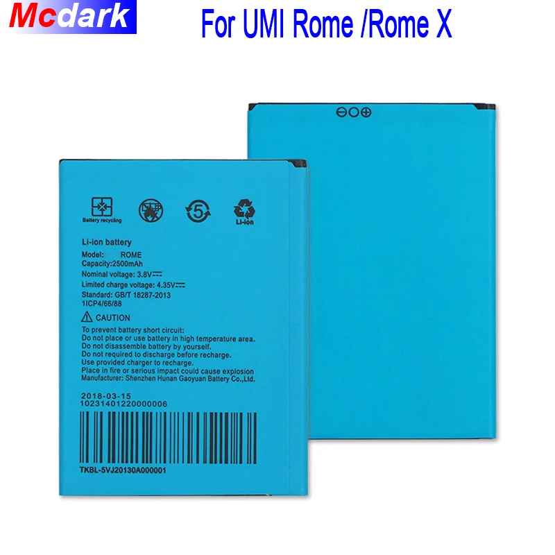 2500 ма-ч для UMI Rome Батарея X мА/ч. аккумулятор аккумуляторная батарея AKKU | Мобильные