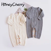 honeycherry spring and autumn baby girl romper creeper suit for boys girls baby one piece knitting sweater newborn outing