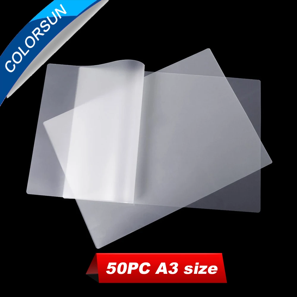 

Colorsun 50 шт. A3 DTF ПЭТ пленка для прямой передачи пленки печати для DTF чернильная печать ПЭТ пленка печать и переноса