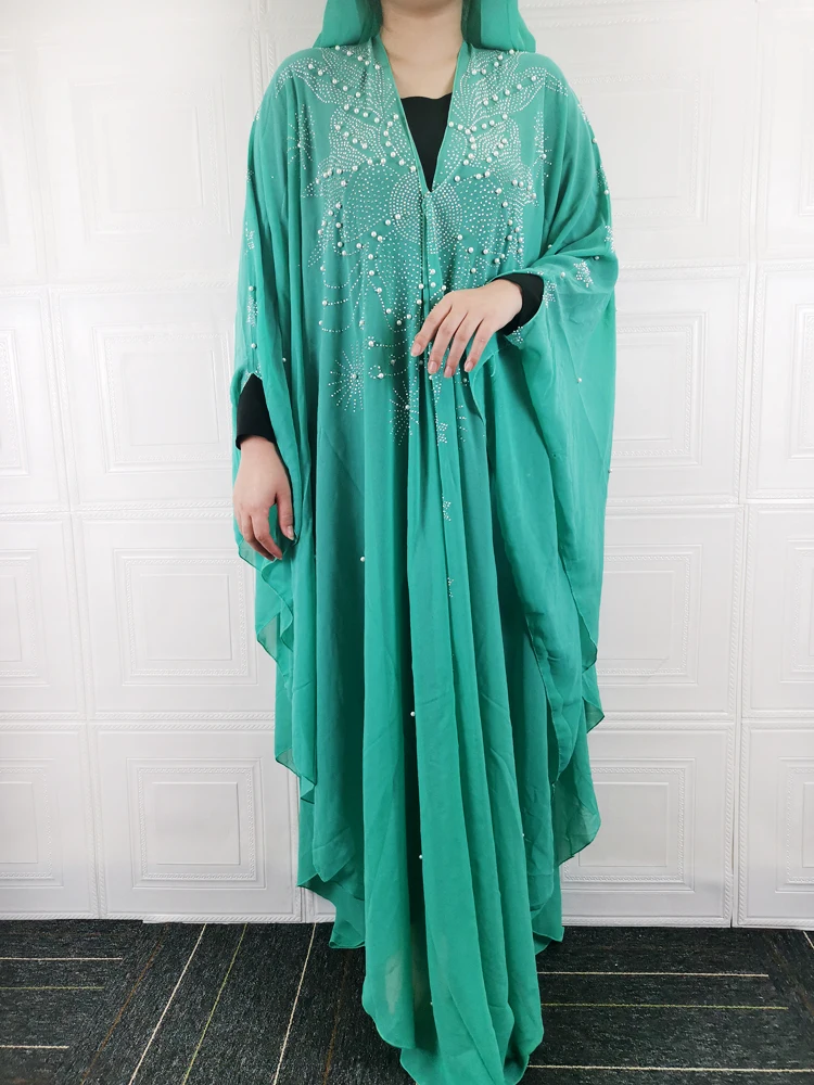 Luxury African Dresses for Women 2022 New Clothing Dashiki Diamond Abaya Dubai Robe Evening Long Muslim Dress Hood Cape | Тематическая
